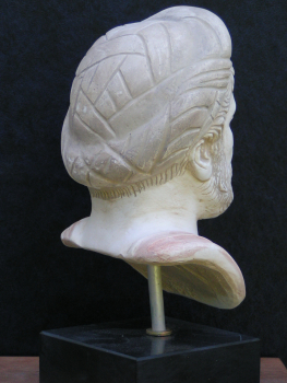 Pythagoras, Mathematiker, Büste 17 cm, 1 kg, schwarzer Marmorsockel