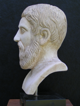 Platon-Büste 24 cm, 1,4 kg, schwarzer Marmorsockel