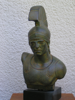 Achilleus Achilles, Held vor Troja Büste 22 cm, 1,2 kg, schwarzer Marmorsockel