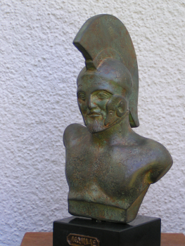 Leonidas-Büste 22 cm, 1,1 kg, schwarzer Marmorsockel