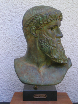 Poseidon-Büste 27 cm 1,5 kg schwarzer Marmorsockel