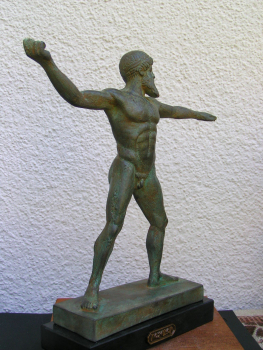 Poseidon-Statue 24 cm, 1 kg Gewicht, schwarzer Marmorsockel