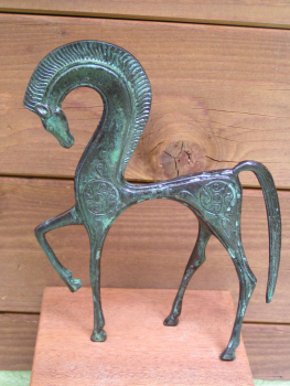 Bronze horse geometrical period replica, 23 cm, 680 g