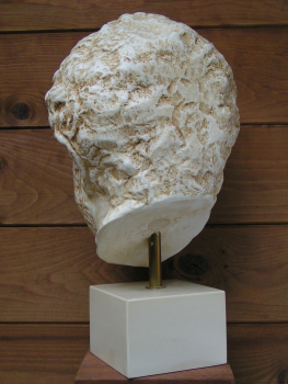 Demosthenes, Orator, Haupt 38 cm, 6 kg, beiger Kunstmarmorsockel