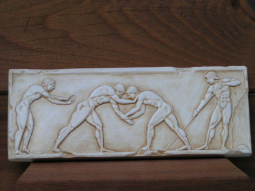 Ringkämpfer in der Palästra-Relief  8 x 20 cm, 320 g