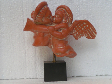 Eros  und Psyche-Darstellung, 12 cm, 300 g, schwarzer Kunstmarmorsockel