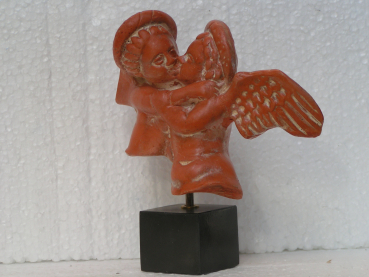 Eros  und Psyche-Darstellung, 12 cm, 300 g, schwarzer Kunstmarmorsockel