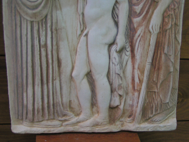 Votivrelief Demeter, Triptolemos und Persephone, 38 cm x 26 cm, 3,4 kg, zum Aufhängen