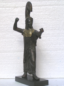 Athena Promachos-Statue 28 cm, 850 g, schwarzer Kunstmarmorsockel
