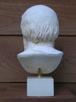 Sokrates-Büste 21 cm, 1,33 kg, beiger Kunstmarmorsockel