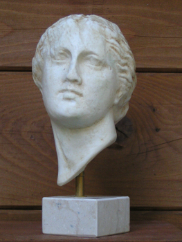 Nike goddess of victory replica bust head, 18 cm, 850 g, artificial marble base