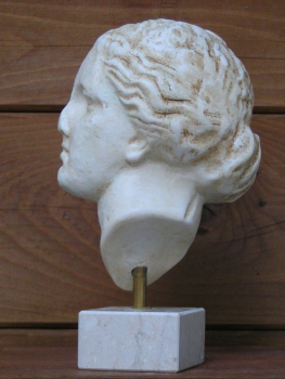 Nike goddess of victory replica bust head, 18 cm, 850 g, artificial marble base