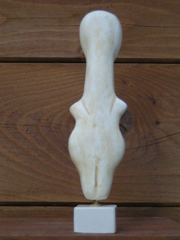 Kykladenidol 17 cm, 300 g, beiger Marmorsockel