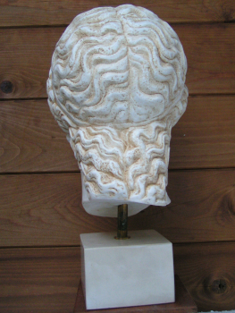 Hera, Gattin des Zeus, Haupt 38 cm, 5,6 kg, beiger Kunstmarmorsockel