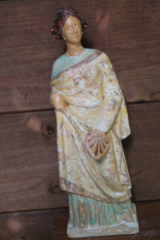 Tanagra - vornehme Dame mit Fächer 24,5 cm, 8 cm breit, 0,6 kg, Nationalmuseum Athen