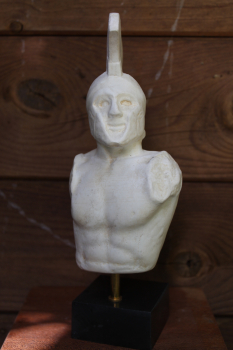 Leonidas, Führer der 300 Hopliten bei den Thermopylen, Halbstatue 23 cm, 1 kg, schwarzer Kunstmarmorsockel