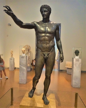 THE "YOUTH OF ANTIKYTHERA" From the Antikythera wreck. ca. 340 b.C. Bronze. H. 1.93 m. National Archaeological Museum, no. X 15187