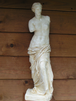 Venus von Milo - Aphrodite von Melos, Statue 48 cm, 4 kg, beiger Kunstmarmorsckel