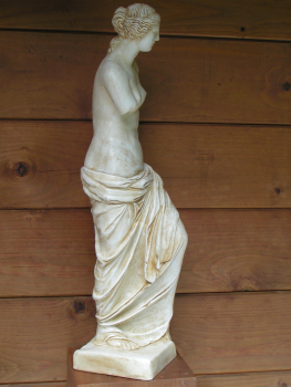 Venus von Milo - Aphrodite von Melos, Statue 48 cm, 4 kg, beiger Kunstmarmorsckel