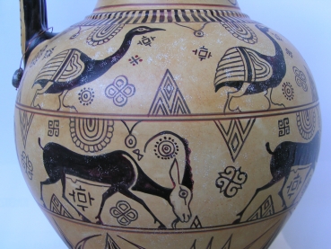 Oinochoe with trefoil mouth, from Rhodos, Museum Athen, handmade and handpainted, 32 cm, 2,6 kg