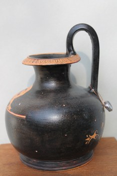 Oinochoe, Weinkanne, erotisches Motiv, Antikensammlung Berlin, handbemalt, 15,6 cm Höhe, 11 cm Breite, 500 g Gewicht