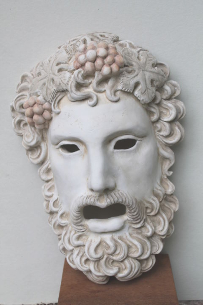 Weingott Dionysos Theatermaske, 33,5 cm groß, 24 cm breit, 2,2 kg