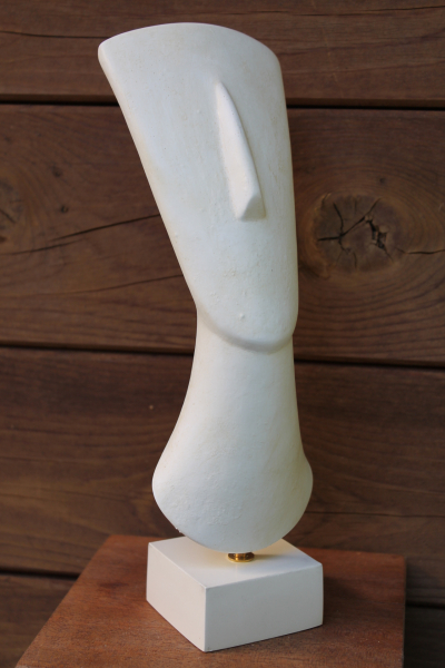 Idol von den Kykladen, 26,7 cm, 1,1 kg, schwarzer Kunstmarmorsockel