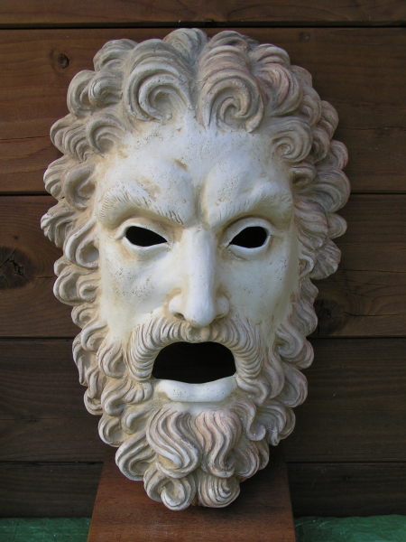 Theater mask philosopher replica museum Athen, 38 cm, 2,6 kg