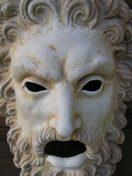 Theatermaske "Philosoph" 38 cm, 23,7 cm breit, 2,6 kg, mit Aufhängevorrichtung