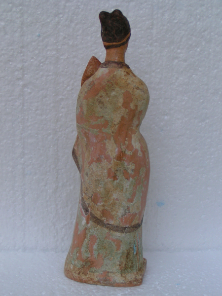 Tanagra-Statuette aus Boiotien, Grabbeigabe, 20 cm, Terrakotta