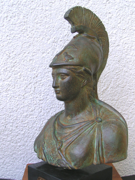 Athena-Büste 27 cm 1,2 kg schwarzer Marmorsockel