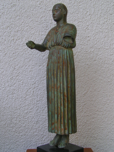 Wagenlenker von Delphi-Statue, 34 cm, 1,5 kg, schwarzer Marmorsockel