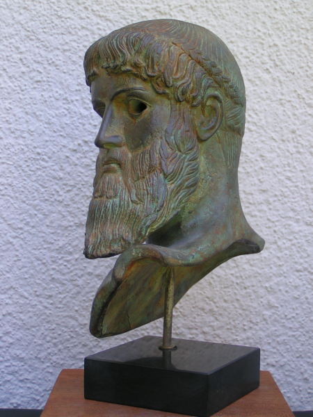 Poseidon-Büste 27 cm 1,5 kg schwarzer Marmorsockel