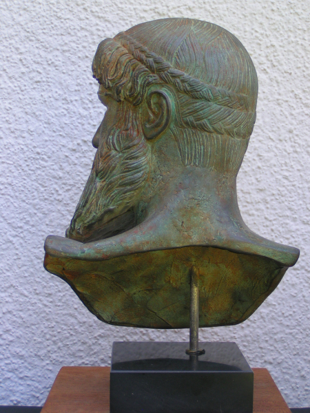 Poseidon-Büste 27 cm 1,5 kg schwarzer Marmorsockel