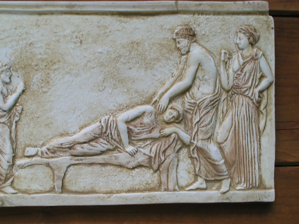 Asklepios Heilgott Votivrelief 29 cm x 16 cm, 0,8 kg, mit Aufhängevorrichtung