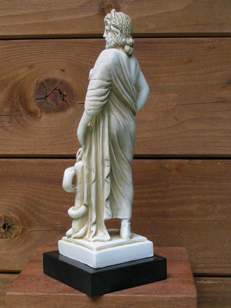 Asklepios-Statue, Heilgott,  23,5 cm, 0,8 kg, schwarzer Marmorsockel