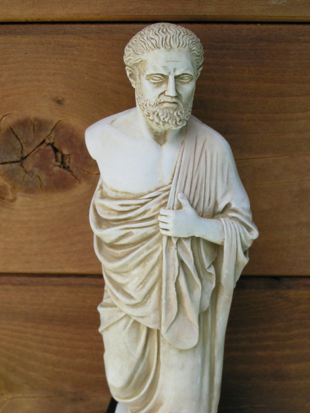 Hippokrates von Kos-Statue, berühmter Arzt, 26 cm, 0,9kg, schwarzer Marmorsockel