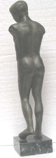 Athlet von Sikyon, Statue 36 cm, 1,45 kg, schwarzer  Kunstmarmorsockel