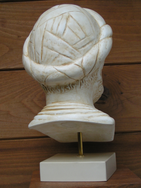 Pythagoras, Mathematiker, Mystiker, Vegetarier,  27 cm, 2,4 kg, beiger Kunstmarmorsockel