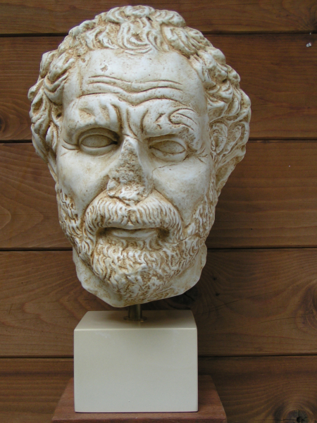 Demosthenes bust copy, antiquity replica, 38 cm, 5,6 kg