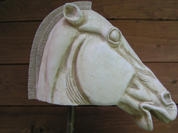 Horse head from the Parthenon/Selene, 36 cm, 6,8 kg, black marble base