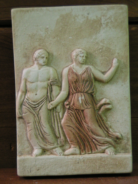 Apollon und Artemis-Relief, 10,7 cm hoch, 7,3 cm breit, 200 g, zum Aufhängen