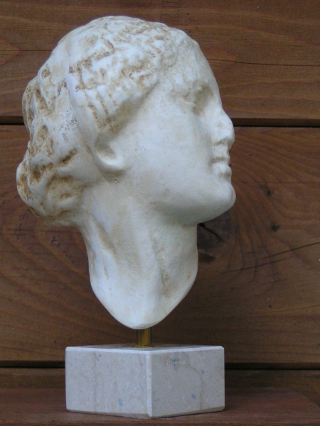 Nike goddess of victory replica bust head, 18 cm, 850 g, artificial marble base