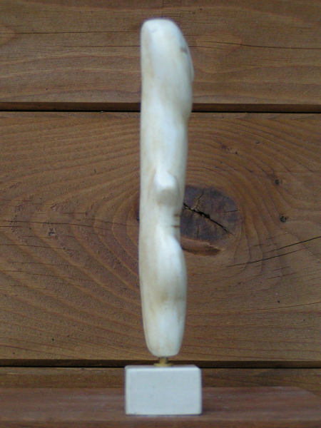 Kykladenidol 17 cm, 300 g, beiger Marmorsockel