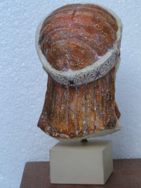 Kore-Haupt ("Mädchen"), 21 cm, 1,0 kg, beiger Marmorsockel