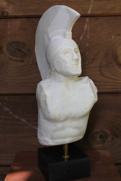 Leonidas, Führer der 300 Hopliten bei den Thermopylen, Halbstatue 23 cm, 1 kg, schwarzer Kunstmarmorsockel
