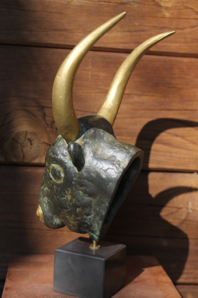 Mycenaean Bull, Bullhead-Rhyton, Museum-Replica, 24,2 cm, 0,6 kg