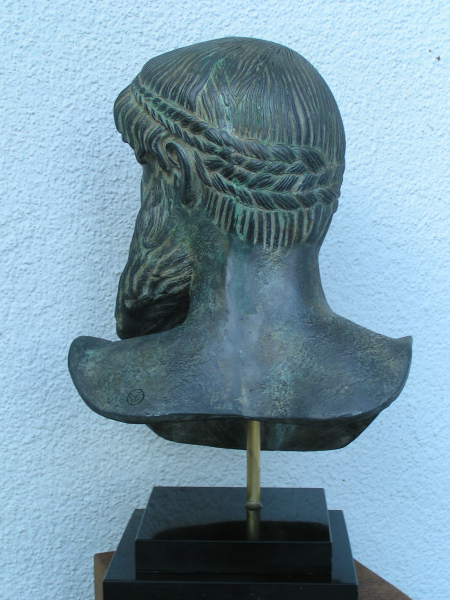 Poseidon sea god replica bust, black marble base, 34 cm, 3,4 kg