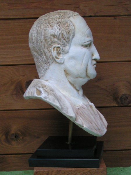 Cicero-Büste - Staatsmann, Rhetoriker, Philosoph; Sonderedition 34 cm, 3,8 kg, zweistufiger schwarzer Marmorsockel