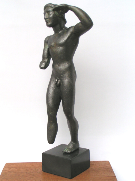 Discus thrower statuette,  bronze statue discus thrower, discobolus ancient greek statue, 22,8 cm, 400 g